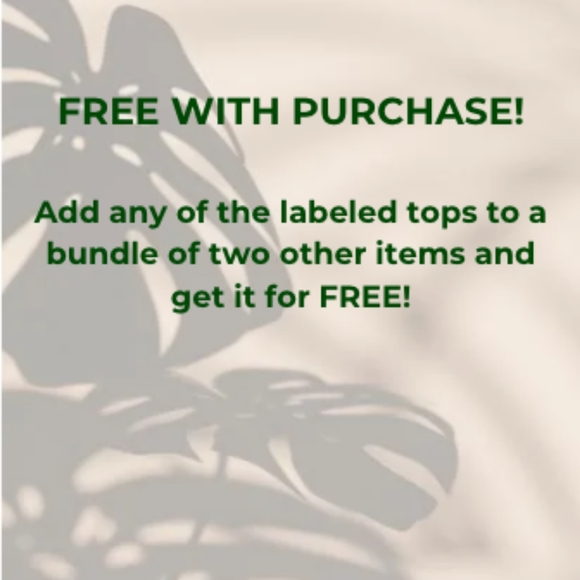 FREE WITH PURCHASE tops - Picture 1 of 1
